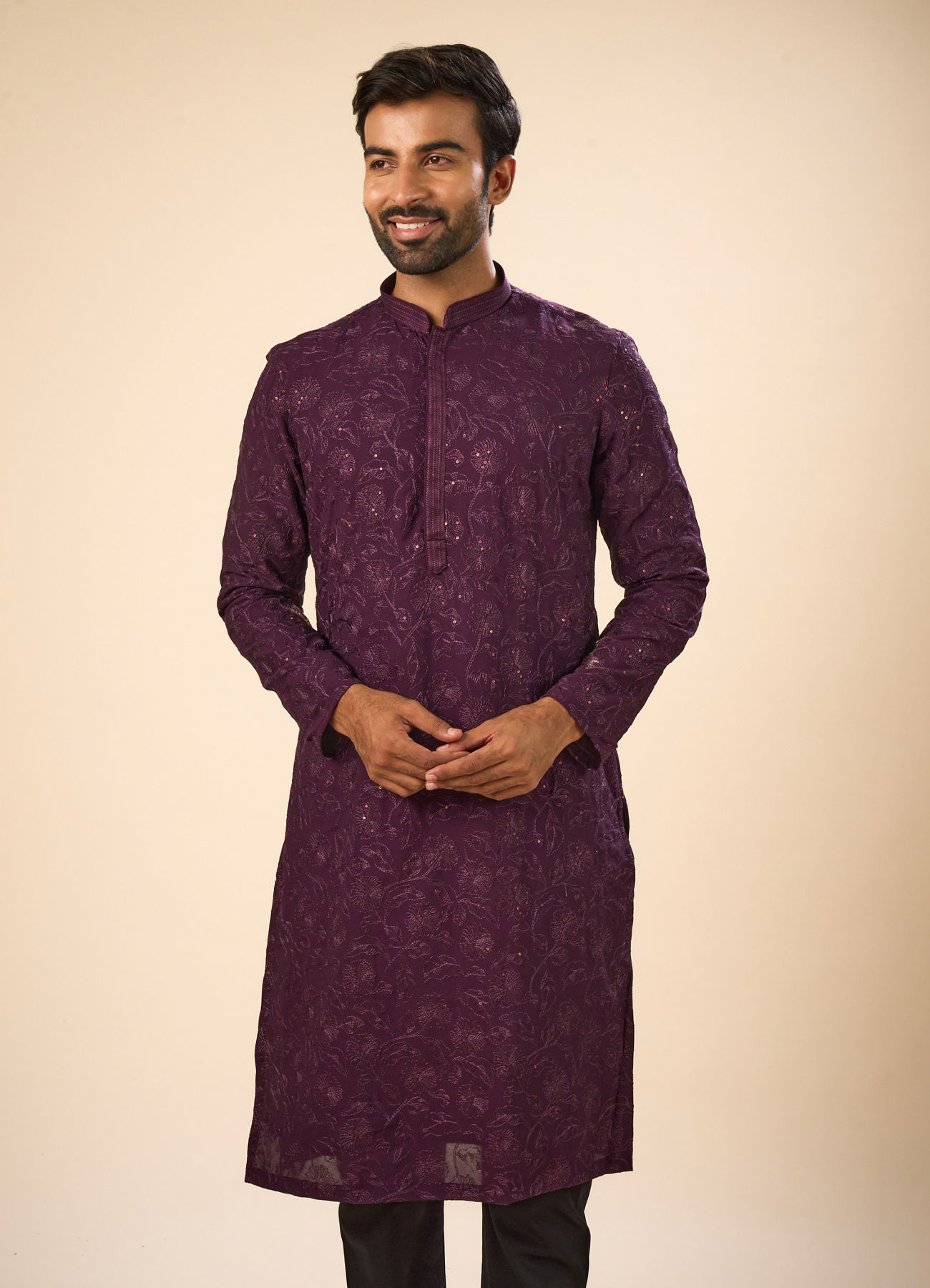 Manyavar Men Enchanting Purple Kurta Pajama