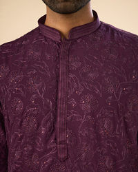Manyavar Men Enchanting Purple Kurta Pajama