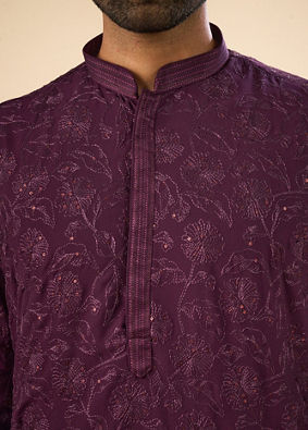 Manyavar Men Enchanting Purple Kurta Pajama