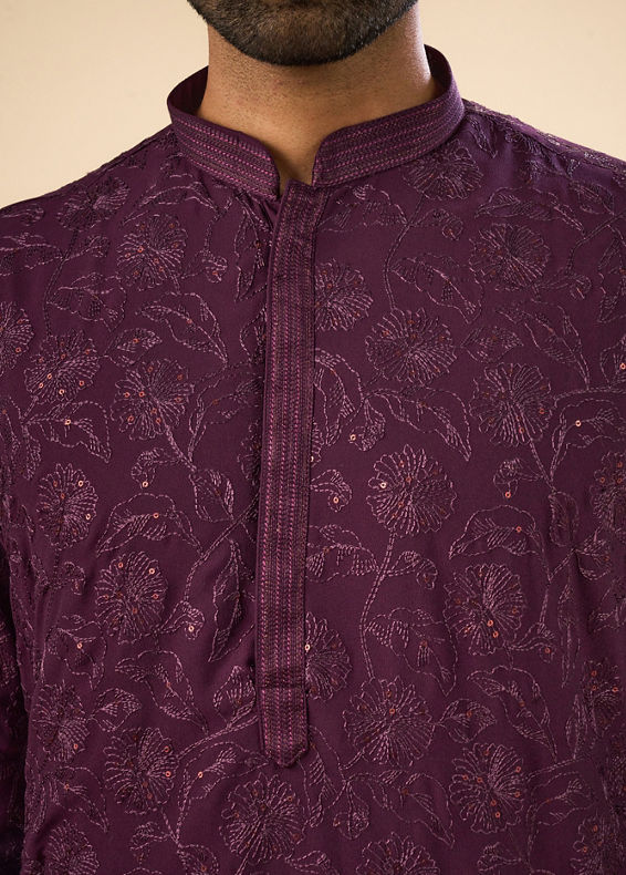 Manyavar Men Enchanting Purple Kurta Pajama