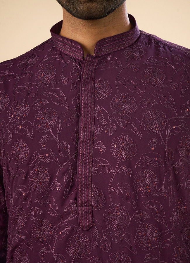 Manyavar Men Enchanting Purple Kurta Pajama