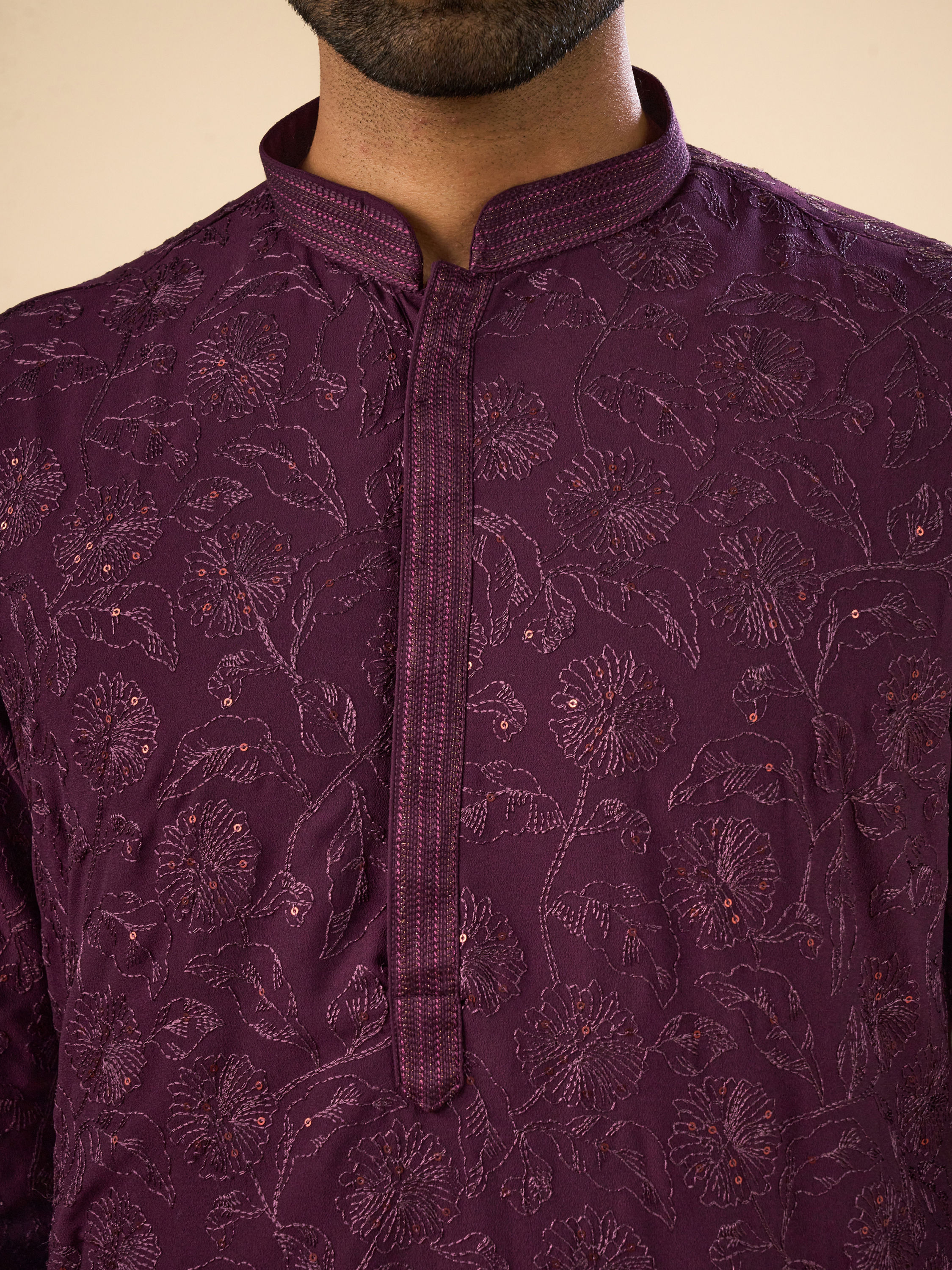 Manyavar Men Enchanting Purple Kurta Pajama