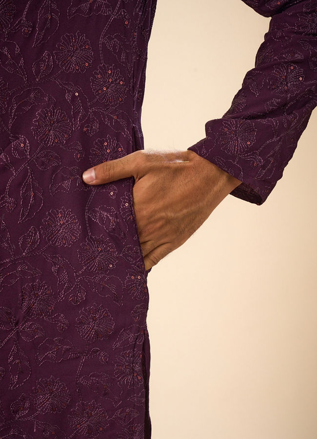 Manyavar Men Enchanting Purple Kurta Pajama