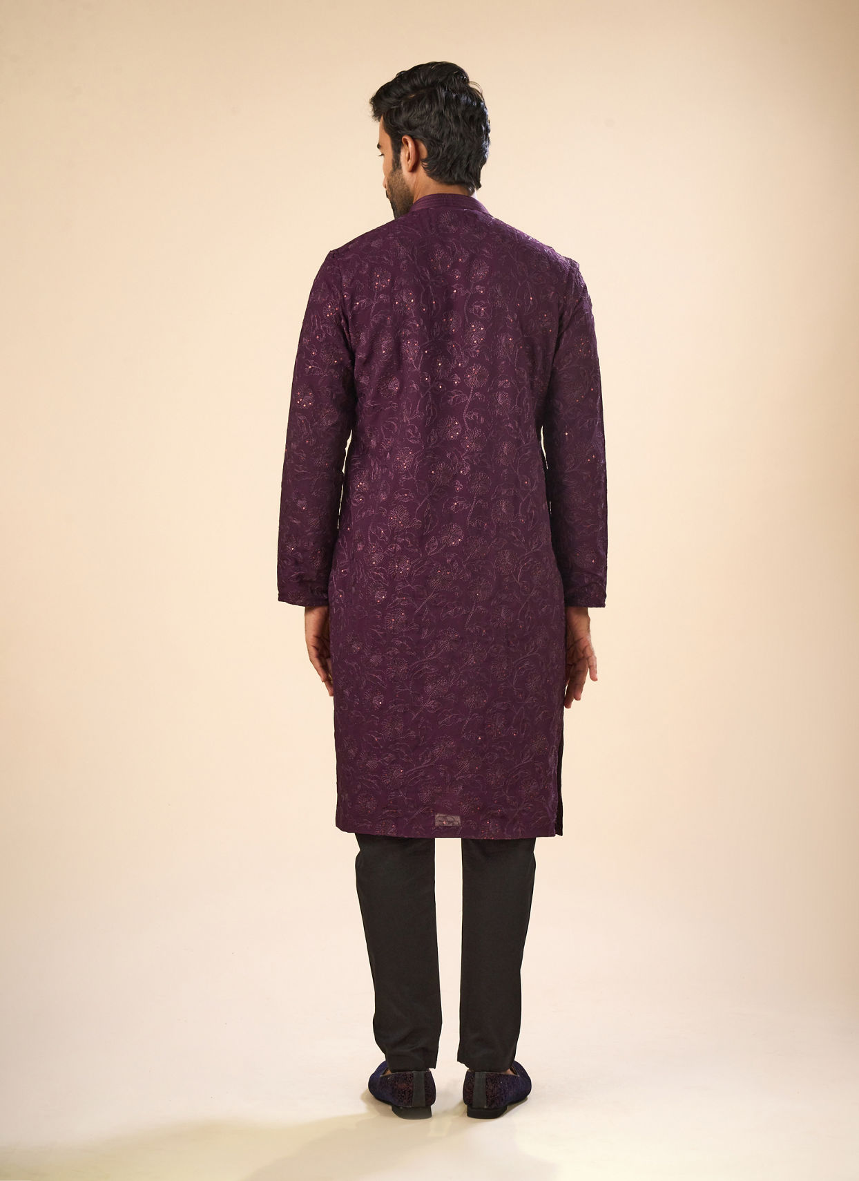 Manyavar Men Enchanting Purple Kurta Pajama