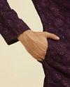 Manyavar Men Regal Purple Georgette Ensemble Kurta Pant