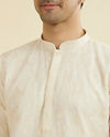 Manyavar Men Cream Georgette Ensemble Kurta Pajama