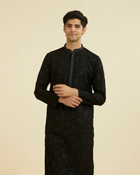 Manyavar Men Elegant Black Kurta Pajama