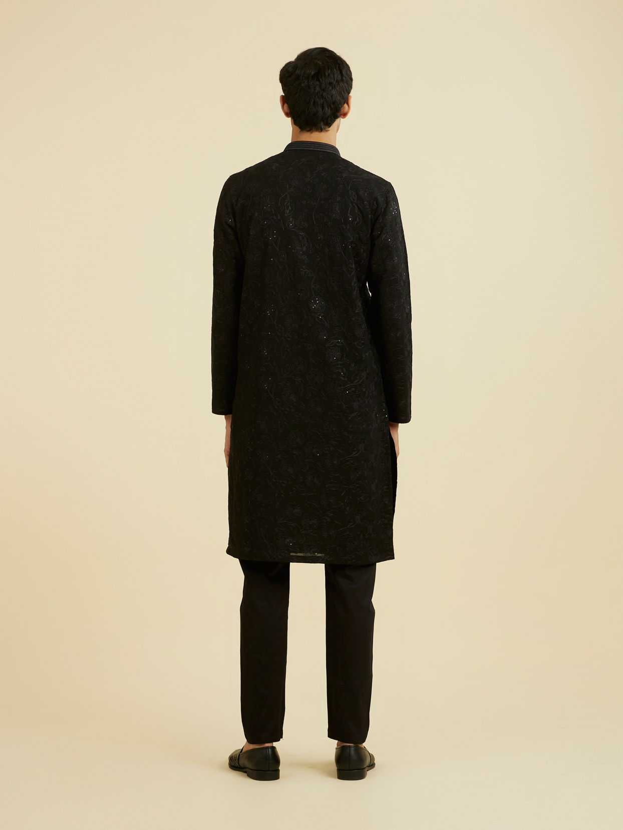 Manyavar Men Elegant Black Kurta Pajama