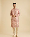 Manyavar Men Dusty Pink Art Silk Kurta Pajama