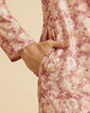 Manyavar Men Dusty Pink Art Silk Kurta Pajama