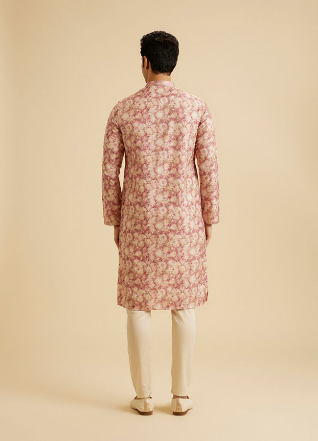 Manyavar Men Dusty Pink Art Silk Kurta Pajama