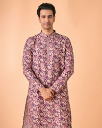 Manyavar Men Graceful Purple Kurta Pajama