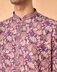 Manyavar Men Graceful Purple Kurta Pajama