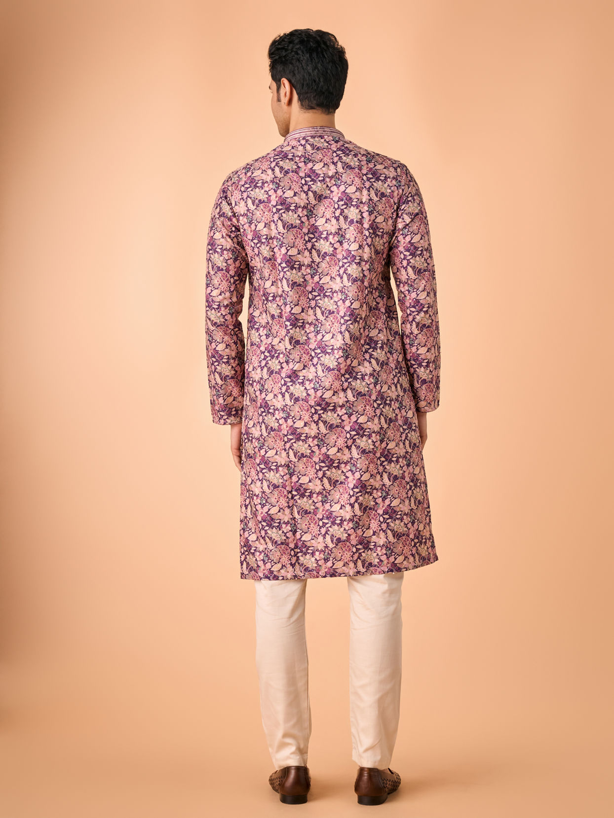 Manyavar Men Graceful Purple Kurta Pajama