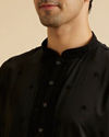 Manyavar Men Elegant Black Kurta Pajama Set