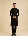 Manyavar Men Elegant Black Kurta Pajama Set