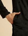 Manyavar Men Elegant Black Kurta Pajama Set