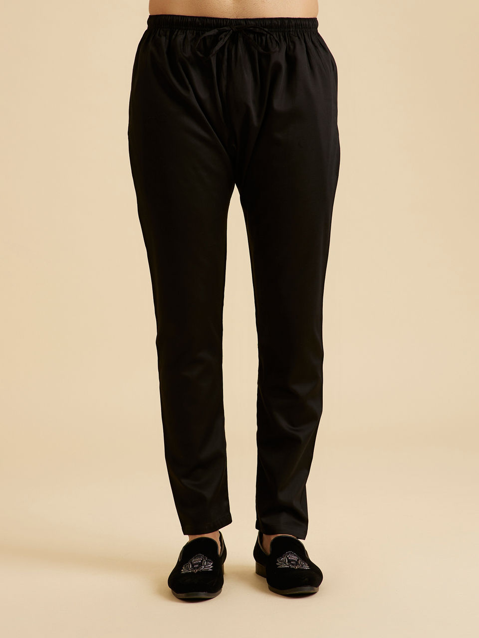 Manyavar Men Elegant Black Kurta Pajama Set