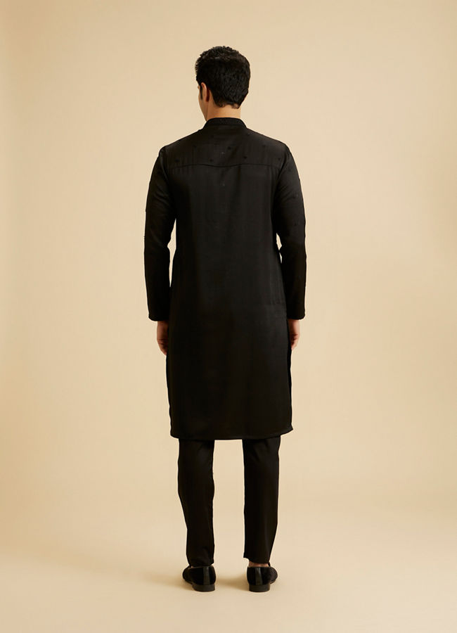 Manyavar Men Elegant Black Kurta Pajama Set