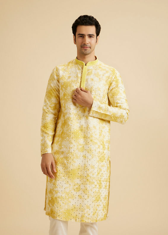 Manyavar Men Sunlit Yellow Kurta Pajama