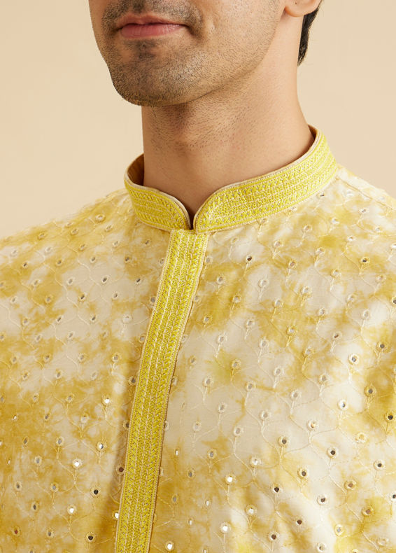 Manyavar Men Sunlit Yellow Kurta Pajama