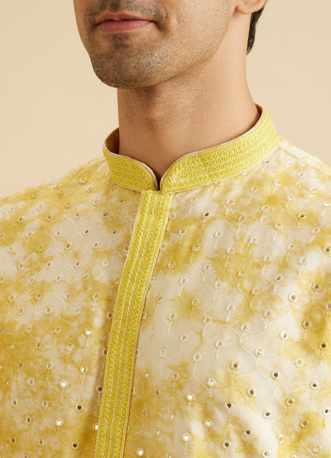 Manyavar Men Sunlit Yellow Kurta Pajama