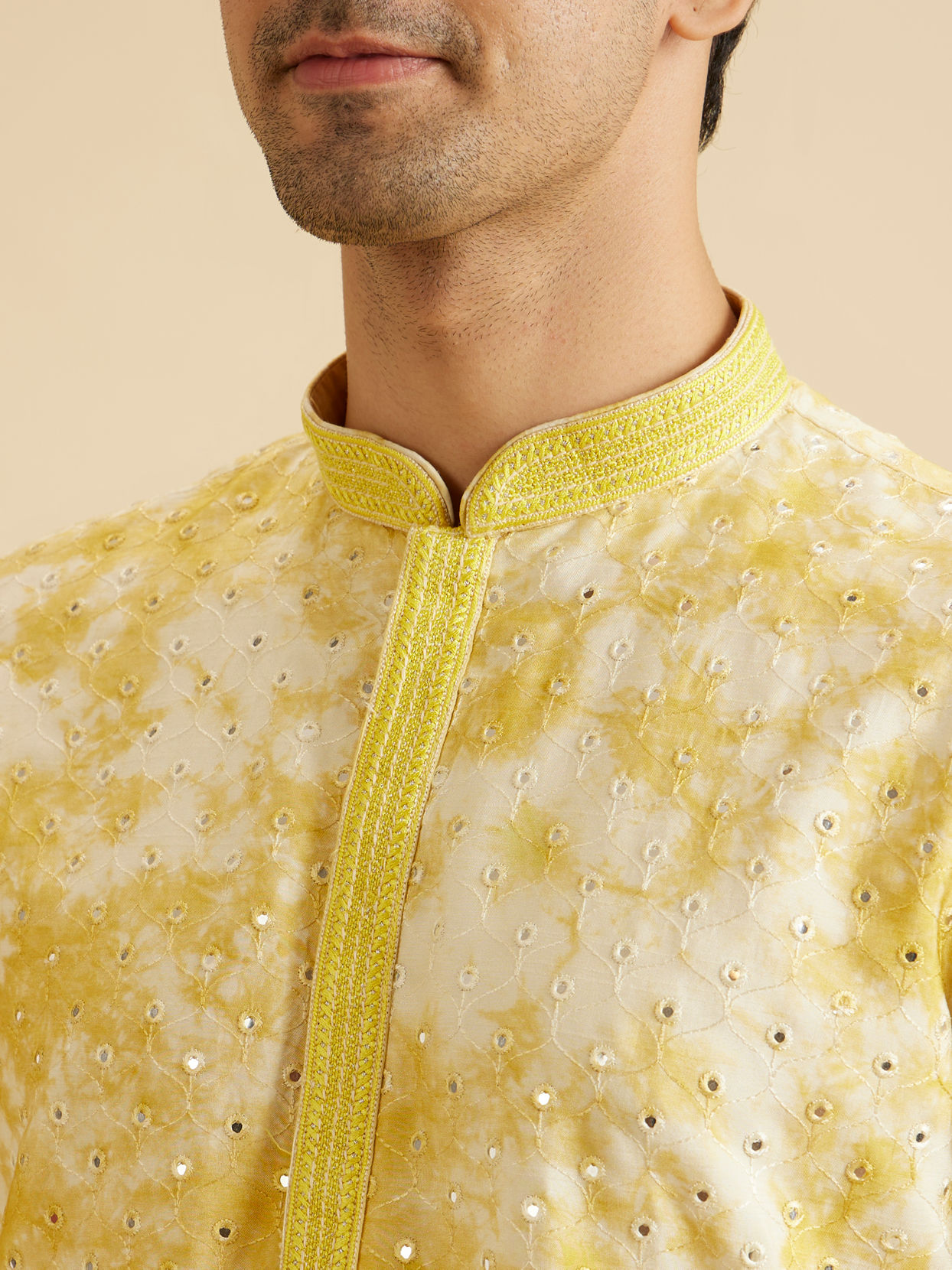 Manyavar Men Sunlit Yellow Kurta Pajama
