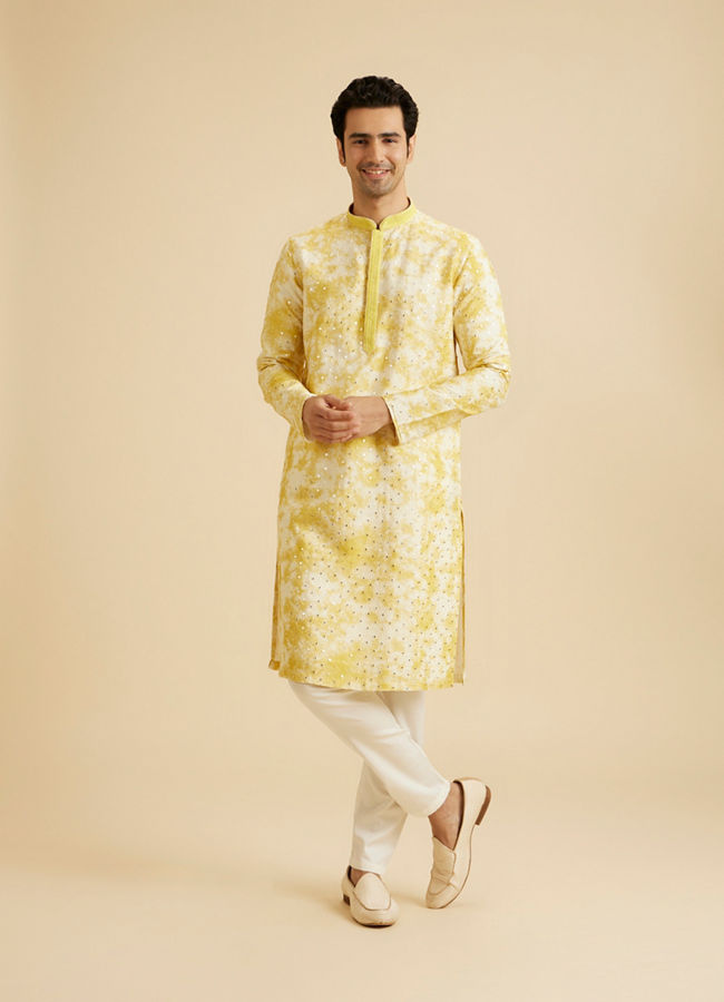 Manyavar Men Sunlit Yellow Kurta Pajama