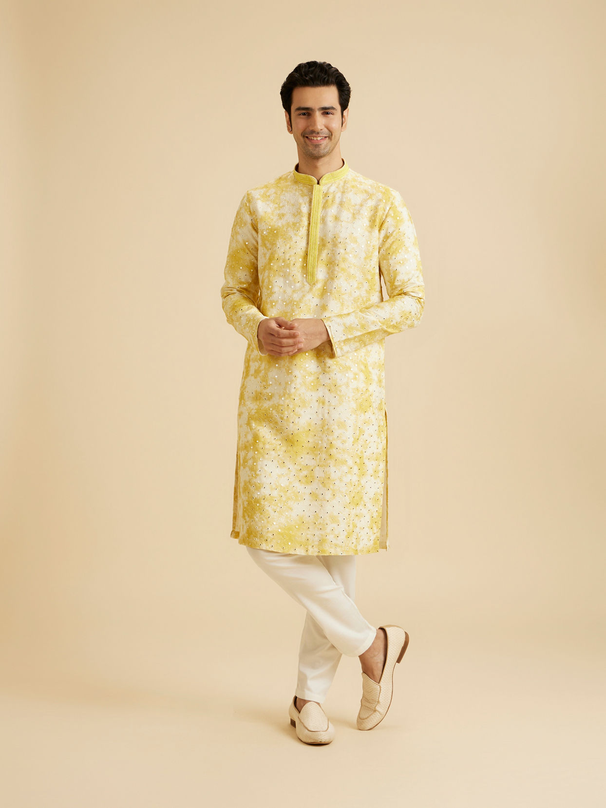 Manyavar Men Sunlit Yellow Kurta Pajama