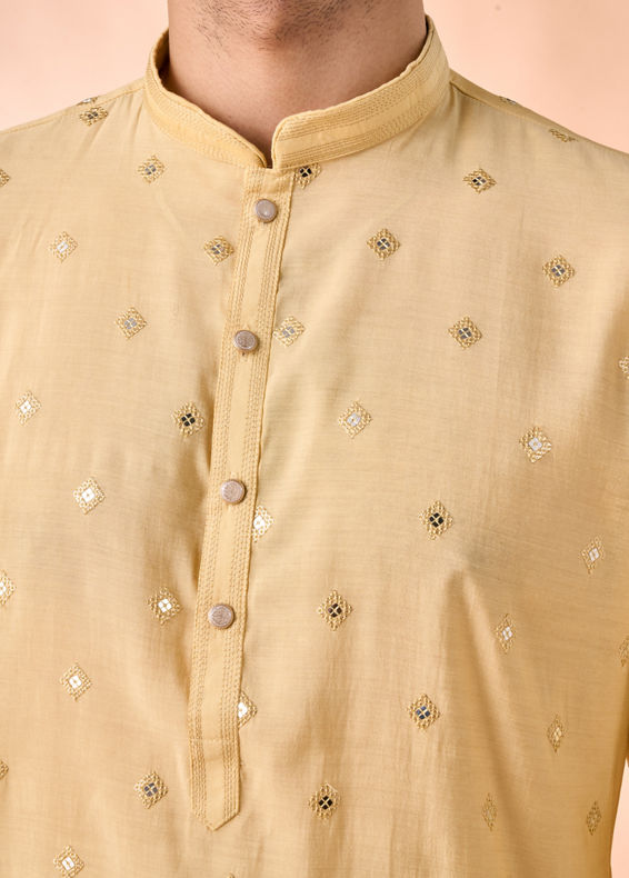Manyavar Men Vibrant Yellow Elegance Kurta Pajama