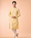 Manyavar Men Vibrant Yellow Elegance Kurta Pajama