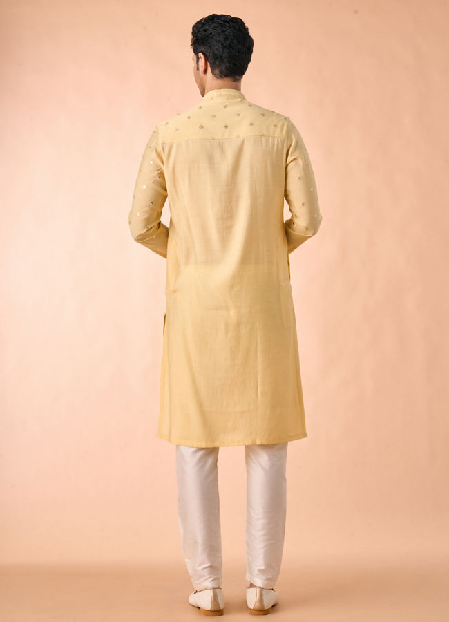 Manyavar Men Vibrant Yellow Elegance Kurta Pajama