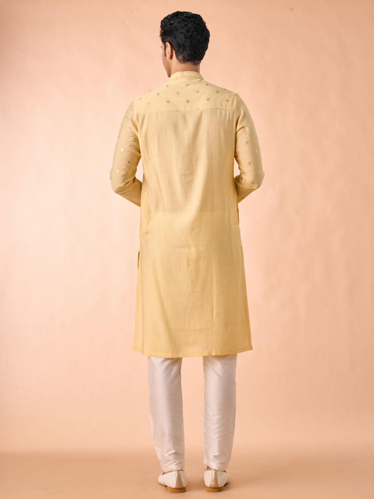Manyavar Men Vibrant Yellow Elegance Kurta Pajama