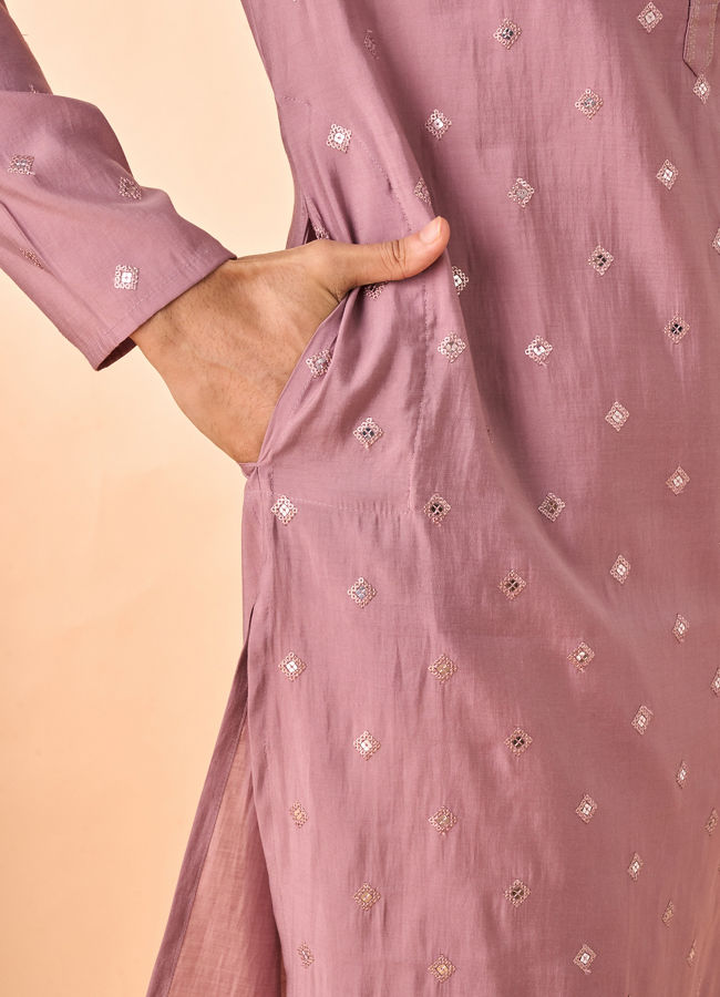 Manyavar Men Dusty Pink Elegance Kurta Pajama