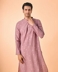 Manyavar Men Dusty Pink Elegance Kurta Pajama