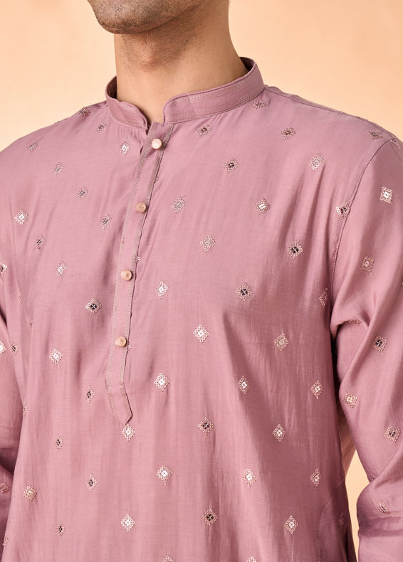 Manyavar Men Dusty Pink Elegance Kurta Pajama