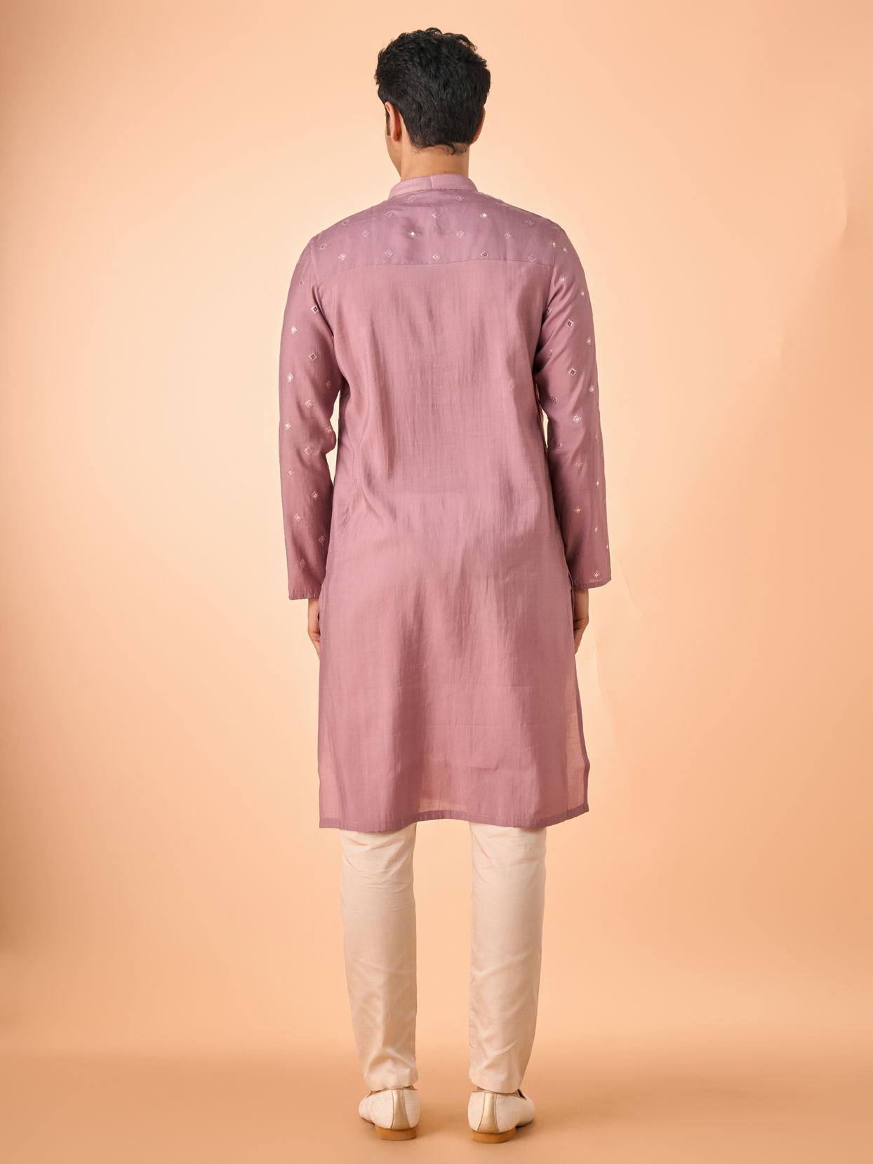 Manyavar Men Dusty Pink Elegance Kurta Pajama