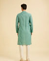 Manyavar Men Plush Aqua Green Kurta Pajama