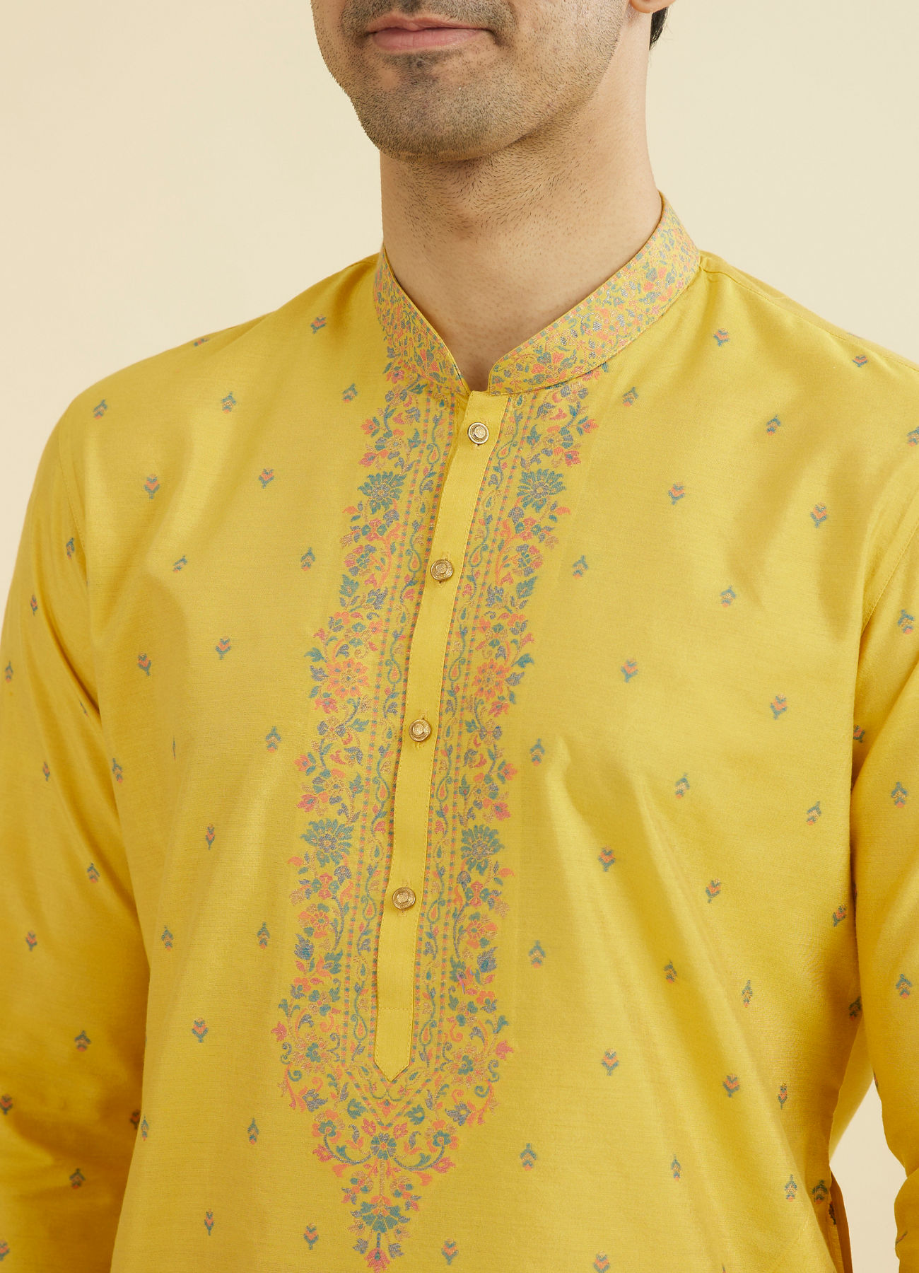 Manyavar Men Radiant Yellow Kurta Pajama