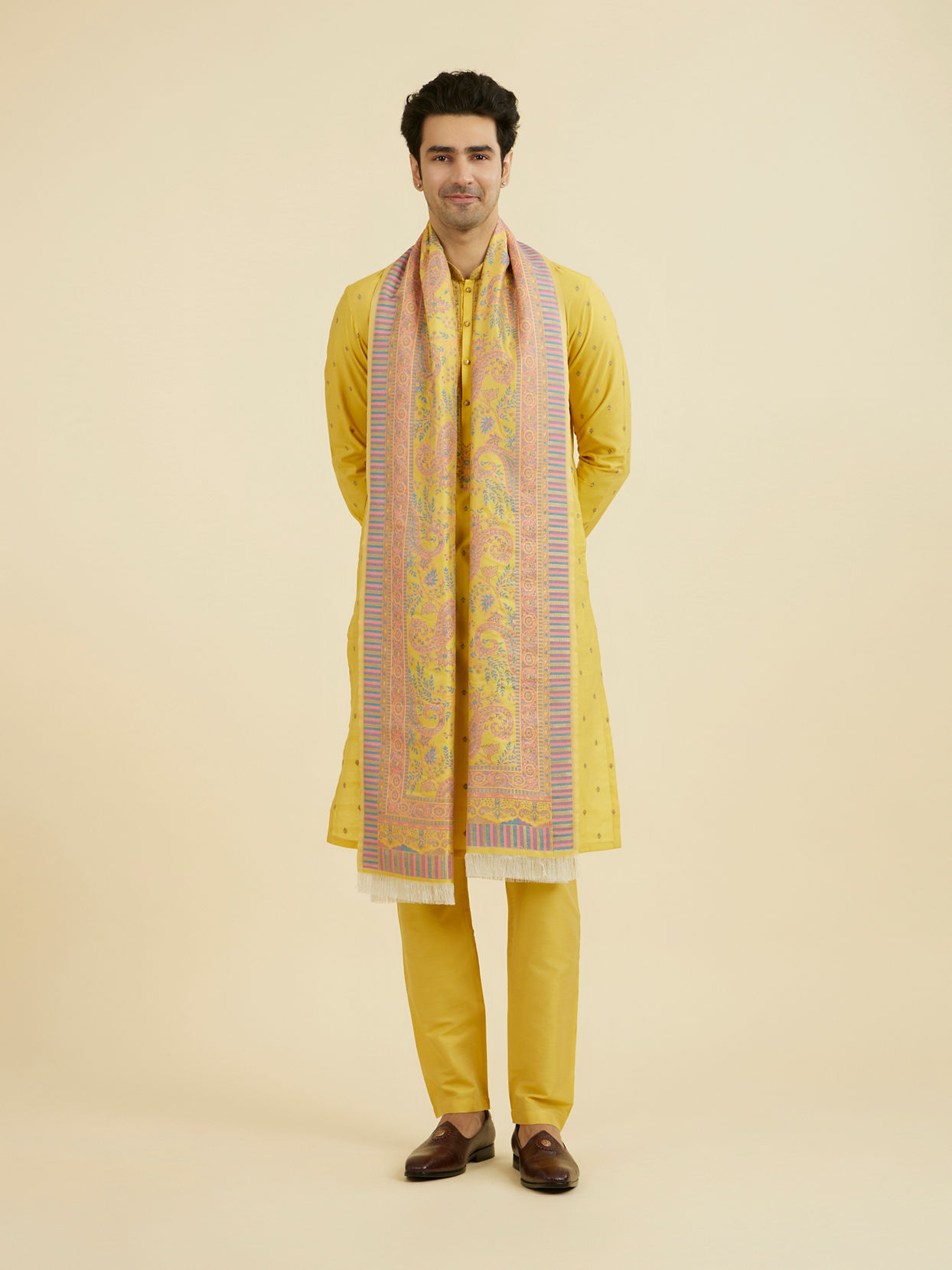 Manyavar Men Radiant Yellow Kurta Pajama