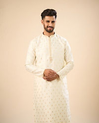 Manyavar Men Cream Extravagance Kurta Pajama