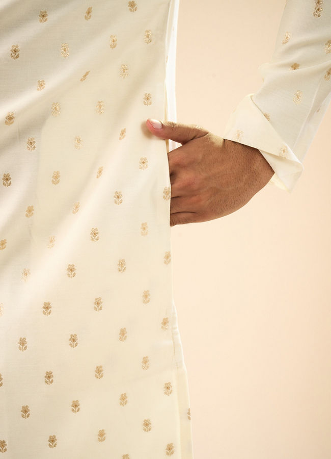 Manyavar Men Cream Extravagance Kurta Pajama