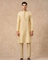 Manyavar Men Fawn Blended Viscose Kurta Pajama