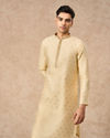 Manyavar Men Fawn Blended Viscose Kurta Pajama