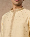 Manyavar Men Fawn Blended Viscose Kurta Pajama