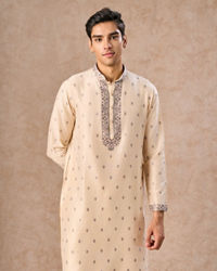 Manyavar Men Beige Bliss Kurta Pajama