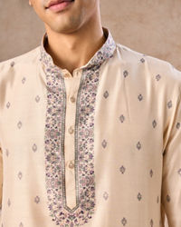 Manyavar Men Beige Bliss Kurta Pajama