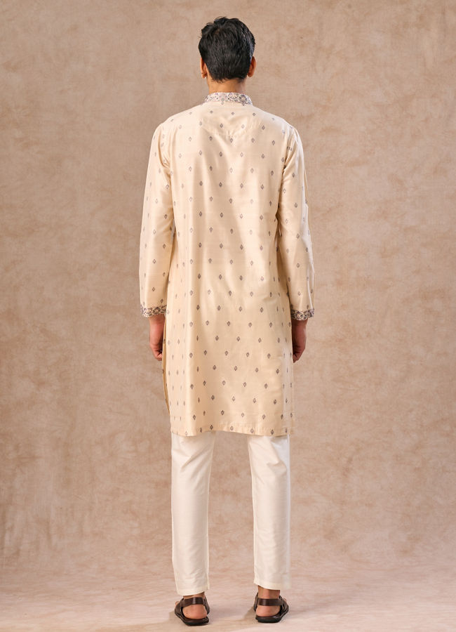 Manyavar Men Beige Bliss Kurta Pajama