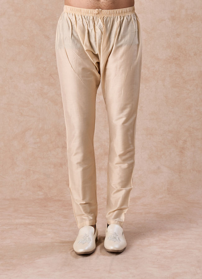 Manyavar Men Swanky Beige Kurta Pajama Dupatta Set