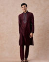 Manyavar Men Wine Royal Elegance Kurta Pajama